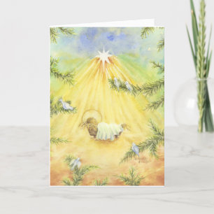 Remerciements Le prêtre de Noël Jésus avec la carte Adoration Do