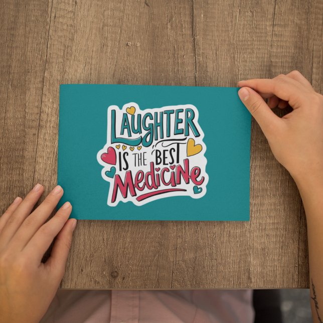 Remerciements Le rire est la meilleure carte personnalisée de mé (Cheer someone up with this, "Laughter is the best medicine" personalized card! )