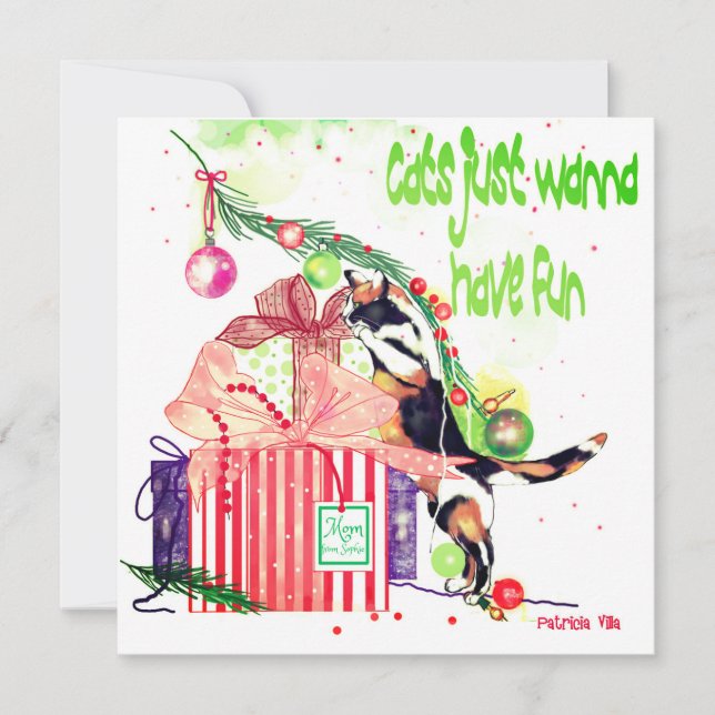 Remerciements Les chats veulent juste avoir la carte de Noël (Devant)