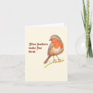 Remerciements Les fines plumes font des oiseaux fins - carte de