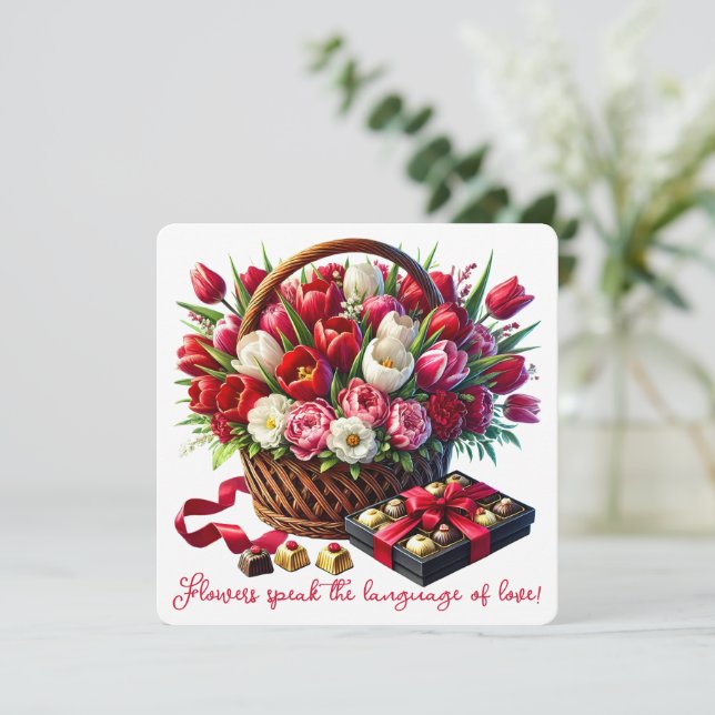 Remerciements Les Fleurs Parlent - Carte de la Saint-Valentin (Debout devant)
