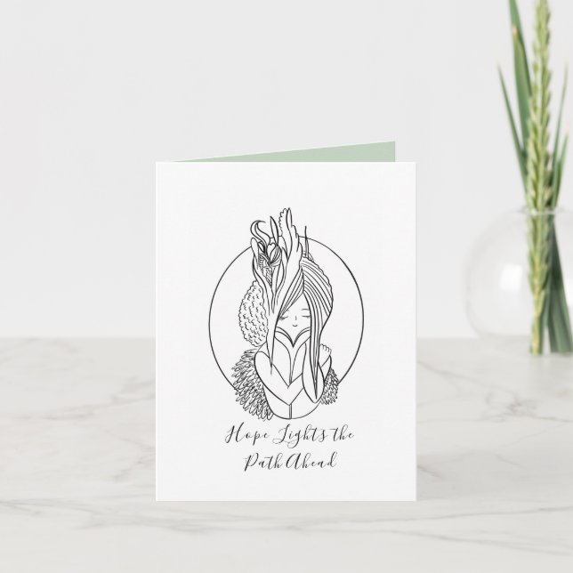 Remerciements L'espoir éclaire le chemin vers l'avant Carte de v (Devant)