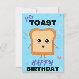 Remerciements Lets Toast Blue Happy Birthday carte de voeux