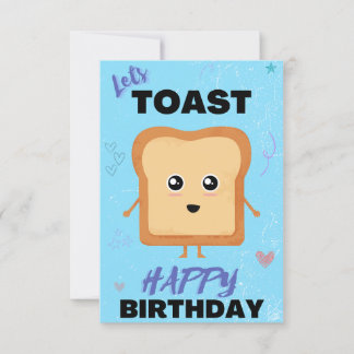 Remerciements Lets Toast Blue Happy Birthday carte de voeux