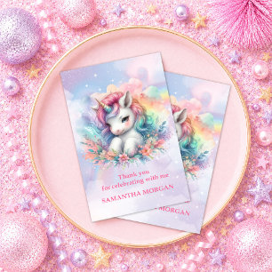Remerciements Licorne Violette Fantaisiste Carte de Remerciement