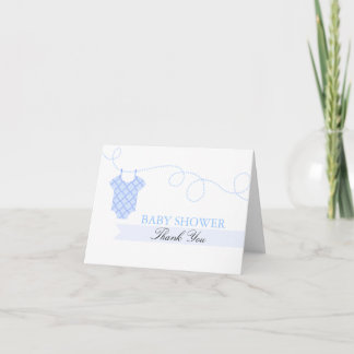 Remerciements Ligne bleue Baby shower moderne Carte de remerciem