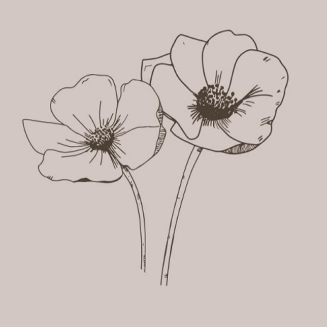 Remerciements Ligne florale botanique Dessin Carte de fête des m (Créateur téléchargé)