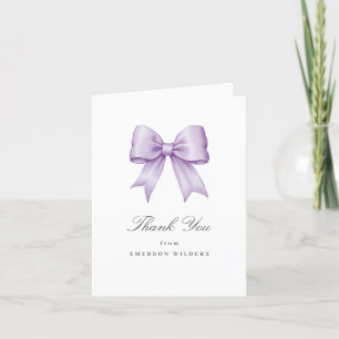 Remerciements Lilac Purple Vintage Satin Bow Carte de remercieme