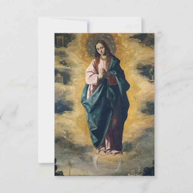 Remerciements L'Immaculée Conception de Zurbarán Carte Sainte (Devant)