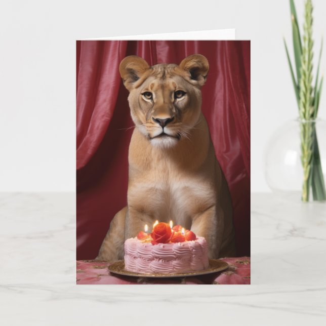 Remerciements Lioness avec carte de gâteau d'anniversaire (Devant)