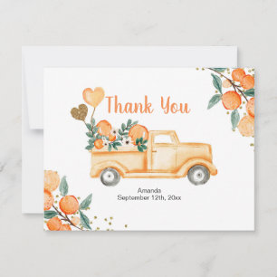Remerciements Little Cuties Oranges Camion Carte de remerciement