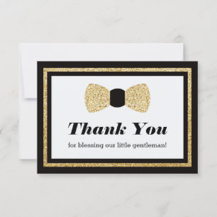 Remerciements Little Man Carte de remerciements, Black Faux Part