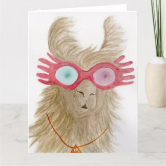 Remerciements Llamas à Shades : octobre Carte de voeux 8.5"x11"