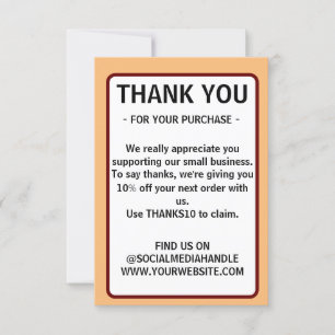 Remerciements logo personnalisé entreprise Carte de remerciement