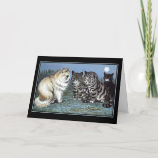 Remerciements Louis Wain Chat avec carte de note Paw Hurt
