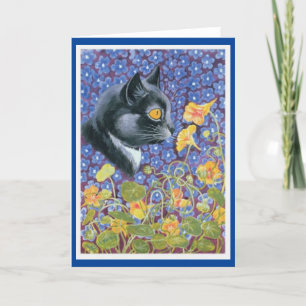 Remerciements Louis Wain, Chat dans une mer de fleurs, Carte de 