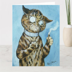 REMERCIEMENTS LOUIS WAIN CIGAR CARTE DE FÊTE DES PÈRES CAT