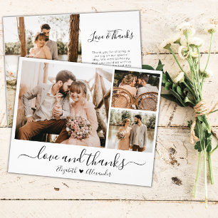Remerciements Love and Thanks Photo Mariage Carte de remerciemen