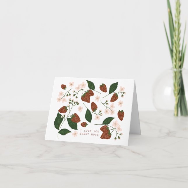 Remerciements Love You Berry Beaucoup de carte Valentine (Devant)