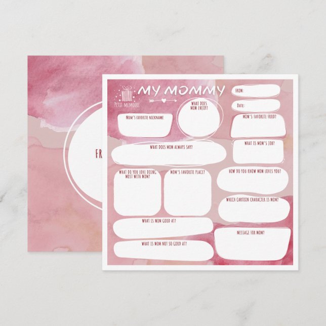 Remerciements Ma carte de voeux maman_personnalisée (Devant / Derrière)