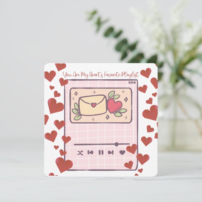 Remerciements Ma playlist préférée - Carte de la Saint-Valentin (Debout devant)