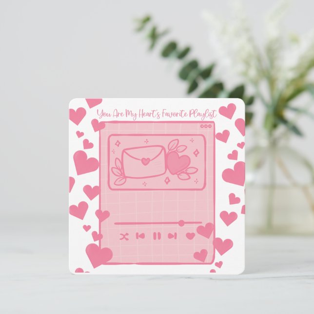 Remerciements Ma playlist préférée - Carte de la Saint-Valentin (Debout devant)