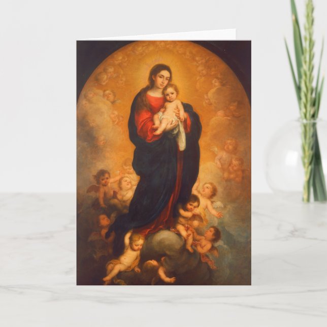 Remerciements Madonna et l'enfant en gloire ... Carte de Noël (Devant)