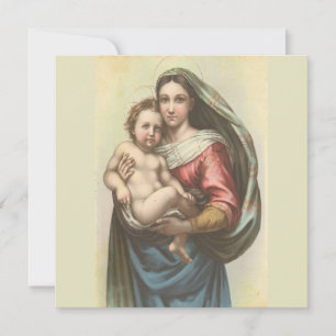 Remerciements Madonna vintage Et Carte De Noël Religieuse Enfant