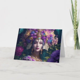 Remerciements Magenta Fleurs Nature Déesse Carte de voeux