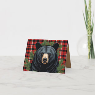 Remerciements Majestic Ours noir du Nord plié Carte de remerciem