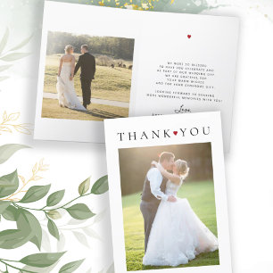 Remerciements Mariage photo de typographie simple carte de remer