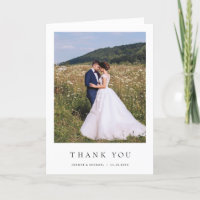 Mariage photo moderne simple Carte de remerciement