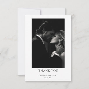 Remerciements Mariage photo moderne simple Carte de remerciement