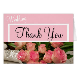 Remerciements Mariage Roses Roses Roses Pink Monog