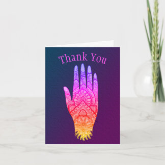Remerciements Mehndi tatouage à la main Art Rainbow Carte de rem