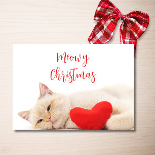 Remerciements Meowny Christmas Funny Chat Photo Carte de vacance