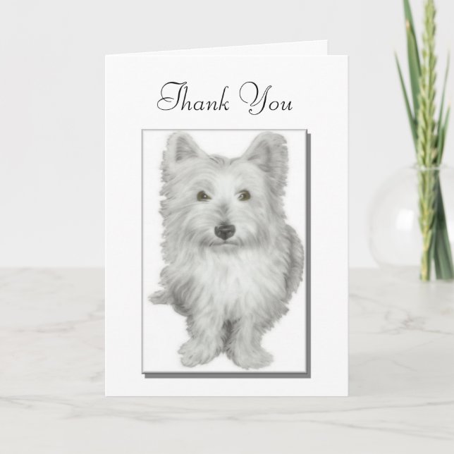 Remerciements Merci, carte de chien westie mignonne (Devant)