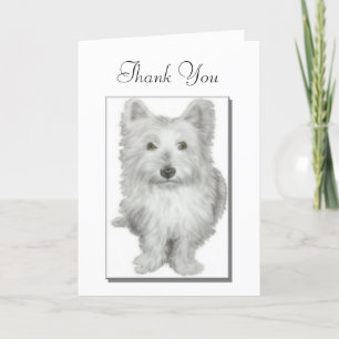Remerciements Merci, carte de chien westie mignonne