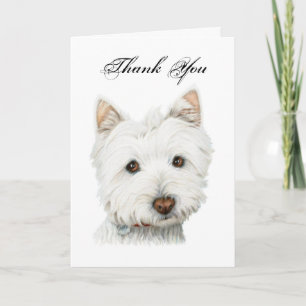 Remerciements Merci, carte de voeux mignonne de chien de Westie