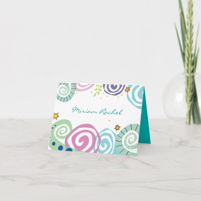 Remerciements MÈRE NATURE SWIRL Bat Bar Mitzvah Carte de remerci (Devant)