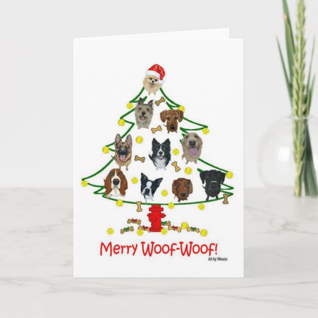 Remerciements Merry Woof-Woof Dog reproduit la carte de Noël (Devant)