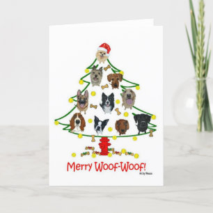Remerciements Merry Woof-Woof Dog reproduit la carte de Noël