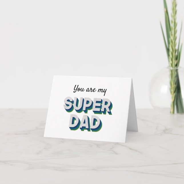 Remerciements Message personnalisé pour Superdad Carte de remerc (Devant)
