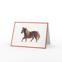Miniature Horse Joyeuse Carte de Noël