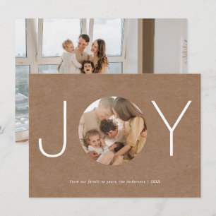 Remerciements Minimaliste Rustique Joy Joyeux Carte photo de vac