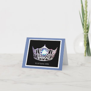 Remerciements Miss America Argent Crown Carte de remerciements-P