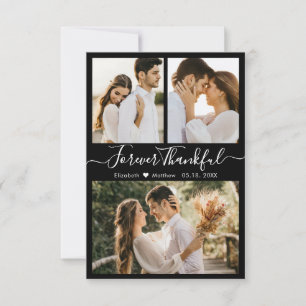 Remerciements Modern Photo Collage Mariage Carte de remerciement