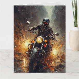 REMERCIEMENTS MOTORCYCLE ANNIVERSAIRE SURGRANDISSÉ CARTE DE SALU