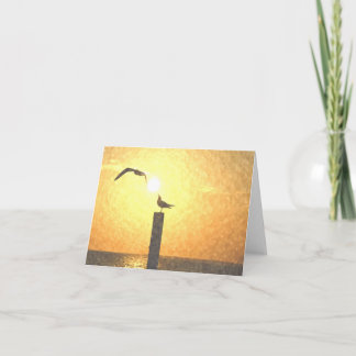 Remerciements Mouettes au carte pour notes de crépuscule