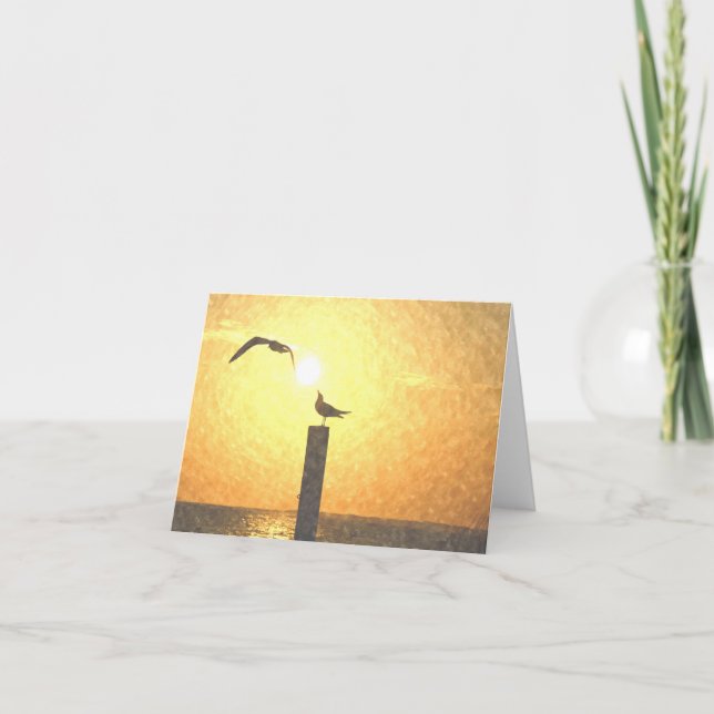 Remerciements Mouettes au carte pour notes de crépuscule (Devant)